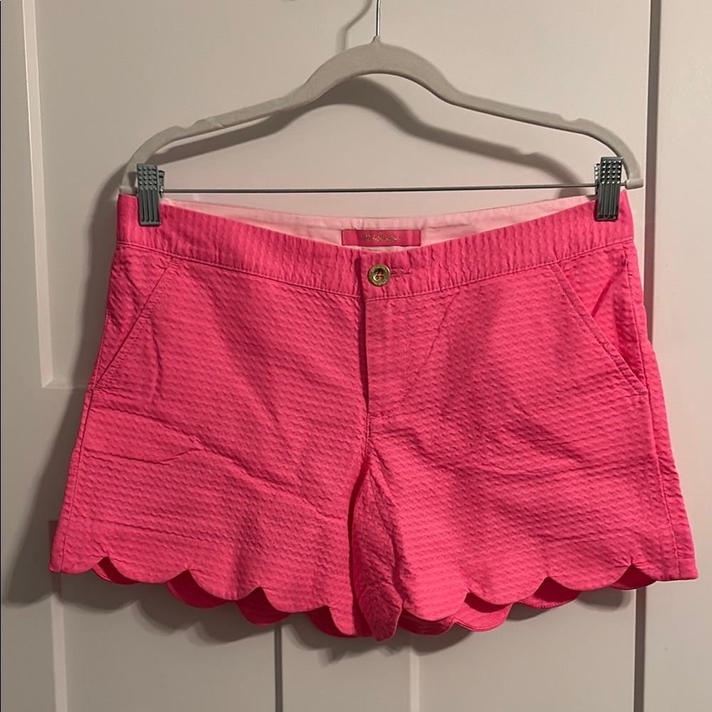 Lilly Pulitzer High Waist Pink Scalloped Shorts